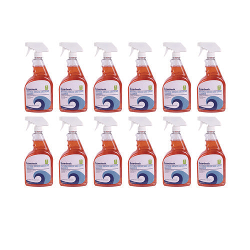 Image of Boardwalk® Natural Grease and Grime Cleaner, Unscented, 32 oz Spray Bottle, 12/Carton