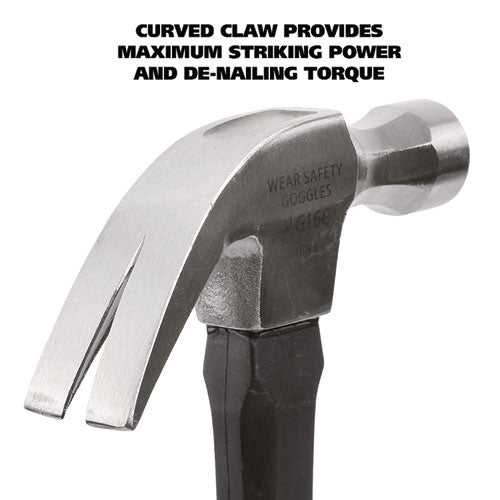 Image of Great Neck® 16 oz Claw Hammer with High-Visibility Orange Fiberglass Handle