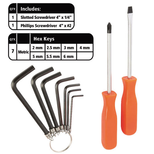 Image of Great Neck® 16-Piece Light-Duty Office Tool Kit, Metal Box, Red