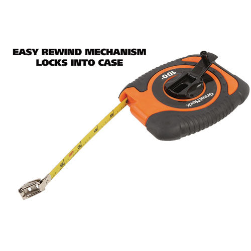 Image of Great Neck® English Rule Measuring Tape, 0.38" x 100 ft, Steel, Yellow