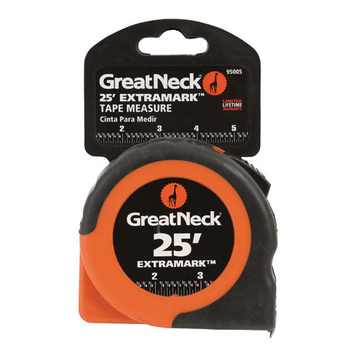 Image of Great Neck® ExtraMark Power Tape, 1" x 25 ft, Steel, Orange/Black