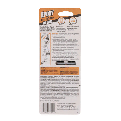 Image of Gorilla® Epoxy, 0.85 oz, Dries Clear