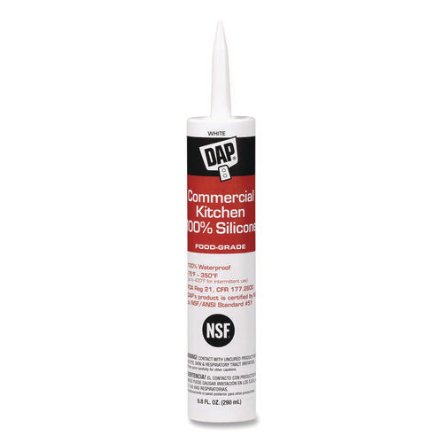 Image of DAP® Commercial Kitchen Silicone Sealant, 9.8 oz Tube, White
