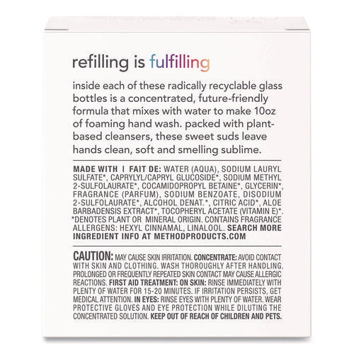 Image of Method® Refill + Reuse Foaming Hand Soap Refill Kit, Sea Minerals, (2) 1 oz Refill Bottles, 10 oz Dispenser Bottle