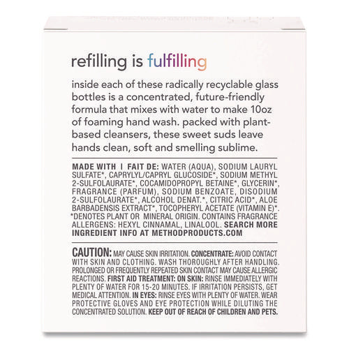 Image of Method® Refill + Reuse Foaming Hand Soap Refill, Sea Minerals, 1 oz Refill Bottle, 2/Pack