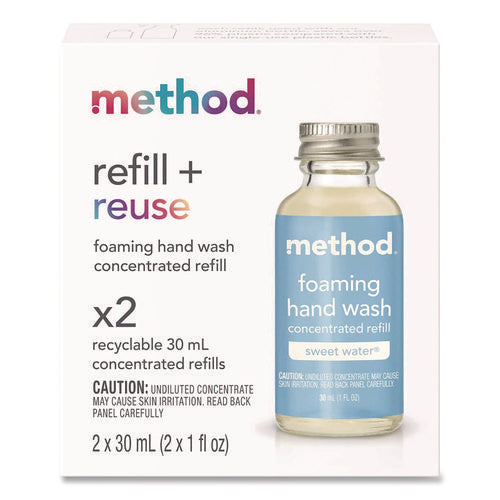 Image of Method® Refill + Reuse Foaming Hand Soap Refill, Sweetwater, 1 oz Refill Bottle, 2/Pack