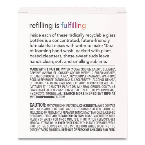 Image of Method® Refill + Reuse Foaming Hand Soap Refill, Sweetwater, 1 oz Refill Bottle, 2/Pack