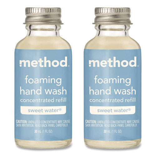 Image of Method® Refill + Reuse Foaming Hand Soap Refill, Sweetwater, 1 oz Refill Bottle, 2/Pack