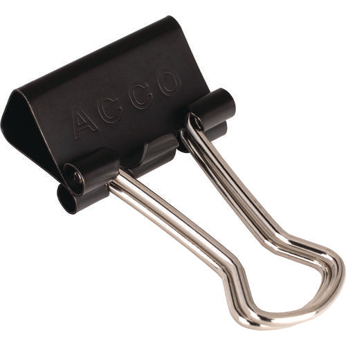 Image of ACCO Binder Clips, Mini, Black/silver, Dozen