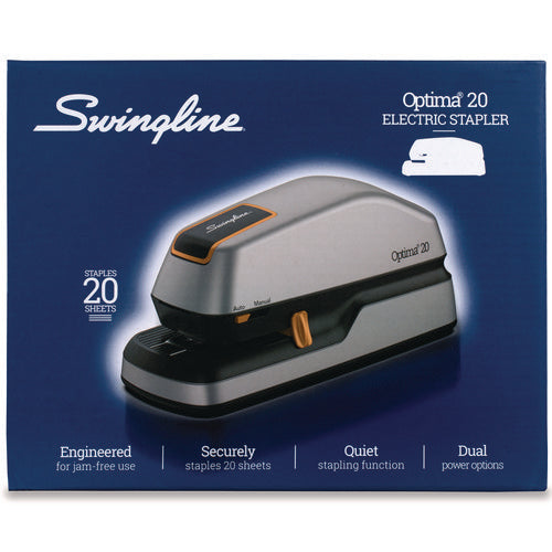 Image of Swingline® Optima 20 Electric Stapler, 20-Sheet Capacity, Silver