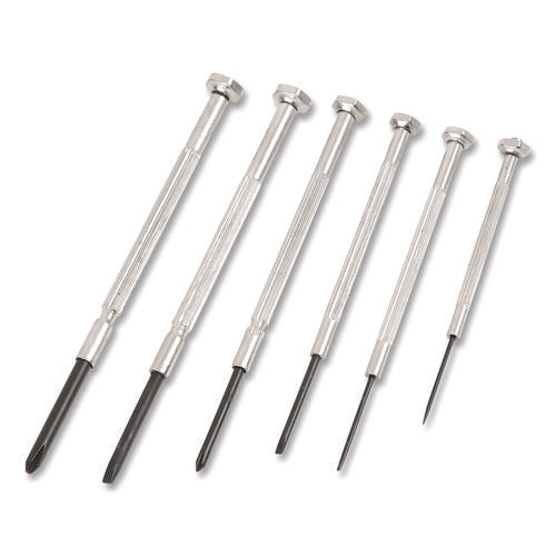 Image of Great Neck® Precision Screwdriver Set, Six-Piece, Phillips/Slotted, Assorted Lengths, Polished Steel Handles