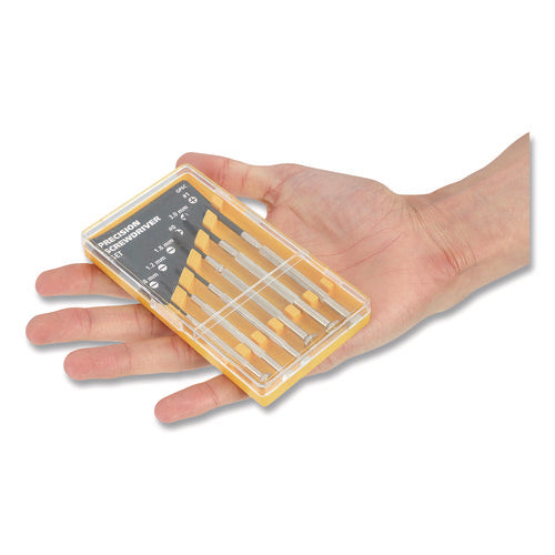 Image of Great Neck® Precision Screwdriver Set, Six-Piece, Phillips/Slotted, Assorted Lengths, Polished Steel Handles