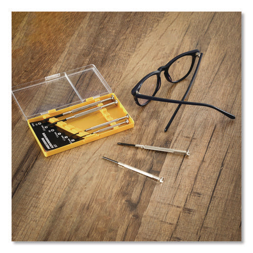 Image of Great Neck® Precision Screwdriver Set, Six-Piece, Phillips/Slotted, Assorted Lengths, Polished Steel Handles