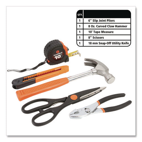 Image of Great Neck® Homeowner's 39-Piece Tool Set, 12.38" x 3" x 7.25" Carry Case