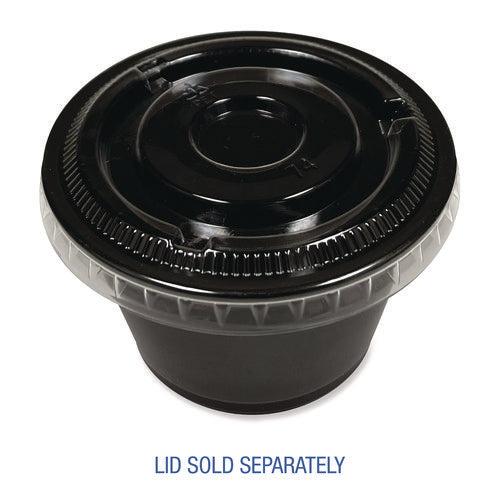 Image of Boardwalk® Souffle/Portion Cups, 4 oz, Plastic, Black, 2,500/Carton