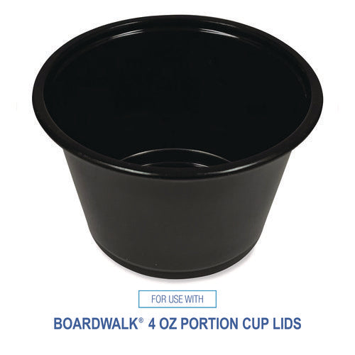 Image of Boardwalk® Souffle/Portion Cups, 4 oz, Plastic, Black, 2,500/Carton