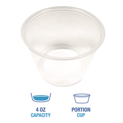 Image of Boardwalk® Souffle/Portion Cups, 4 oz, Plastic, Translucent, 2,500/Carton
