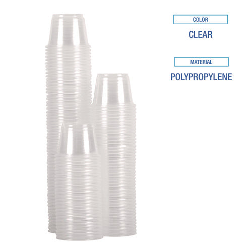 Image of Boardwalk® Souffle/Portion Cups, 4 oz, Plastic, Translucent, 2,500/Carton