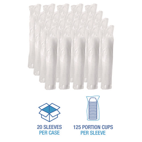 Image of Boardwalk® Souffle/Portion Cups, 4 oz, Plastic, Translucent, 2,500/Carton