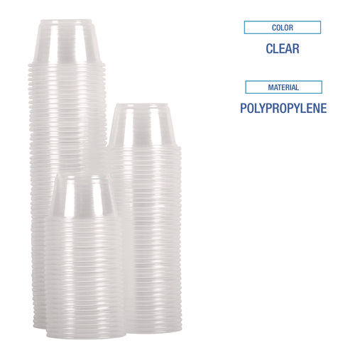 Image of Boardwalk® Souffle/Portion Cups, 3.25 oz, Plastic, Translucent, 2,500/Carton