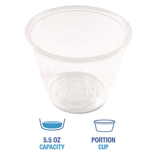 Image of Boardwalk® Souffle/Portion Cups, 5.5 oz, Plastic, Translucent, 2,500/Carton