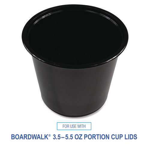 Image of Boardwalk® Souffle/Portion Cups, 5.5 oz, Plastic, Black, 2,500/Carton