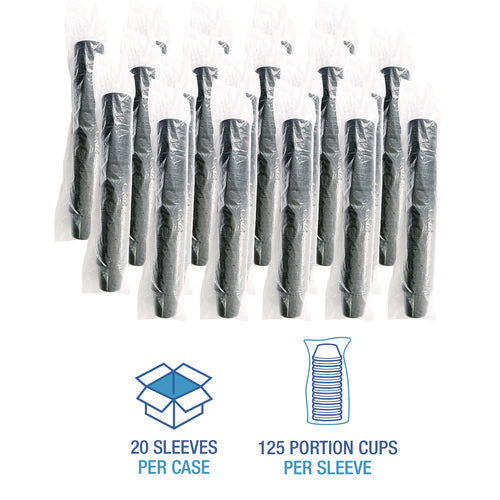 Image of Boardwalk® Souffle/Portion Cups, 5.5 oz, Plastic, Black, 2,500/Carton