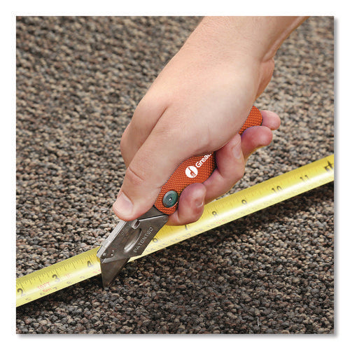 Image of Great Neck® Quick Change Lock Back Utility Knife, 3.5" Aluminum Handle, Orange