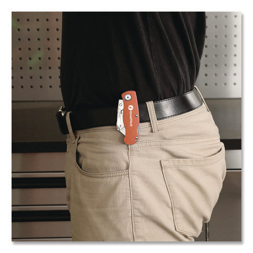 Image of Great Neck® Quick Change Lock Back Utility Knife, 3.5" Aluminum Handle, Orange