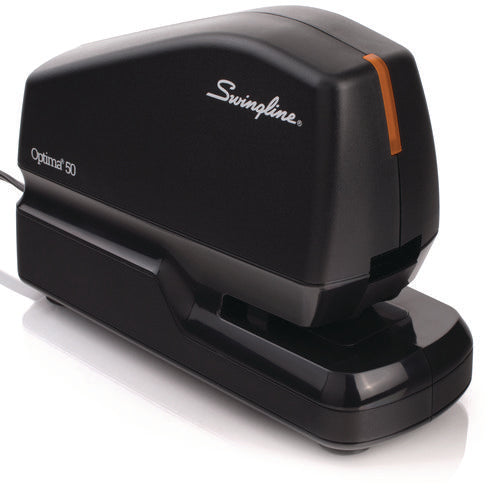 Image of Swingline® Optima 50 Electric Stapler, 50-Sheet Capacity, Black/Orange