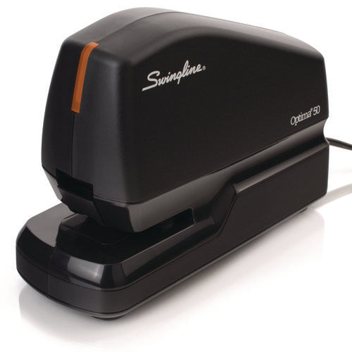 Image of Swingline® Optima 50 Electric Stapler, 50-Sheet Capacity, Black/Orange