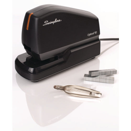 Image of Swingline® Optima 50 Electric Stapler, 50-Sheet Capacity, Black/Orange