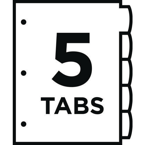 Image of Avery® Big Tab Ultralast Plastic Dividers, 5-Tab, 11 X 8.5, Assorted, 1 Set