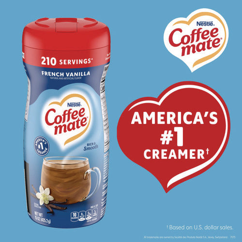 Image of Coffee mate® Non-Dairy Powdered Creamer, French Vanilla, 15 Oz Canister, 12/carton