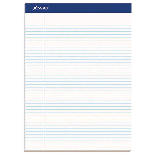 Image of Ampad® Perforated Writing Pads, Narrow Rule, 50 White 8.5 X 11.75 Sheets, Dozen