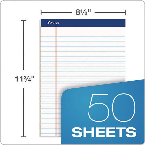 Image of Ampad® Perforated Writing Pads, Narrow Rule, 50 White 8.5 X 11.75 Sheets, Dozen