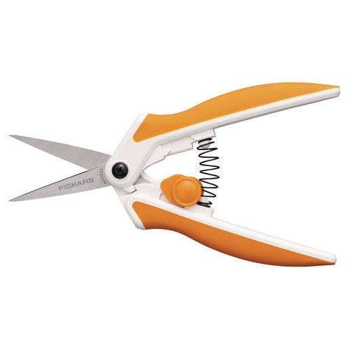Image of Fiskars® Micro-Tip Easy Action Scissors, 6.1" Long, 1.75" Cut Length, Orange/White Handle