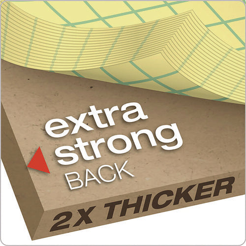 Image of Ampad® Gold Fibre Canary Quadrille Pads, Stapled With Perforated Sheets, Quadrille Rule (4 Sq/in), 50 Canary 8.5 X 11.75 Sheets