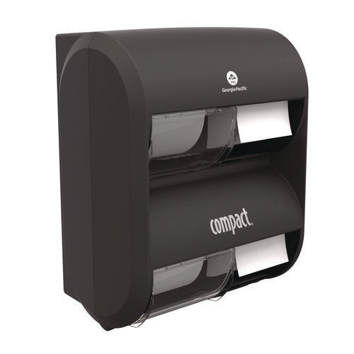 Image of Georgia Pacific® Professional Compact Quad Vertical Four Roll Coreless Tissue Dispenser, 12.31 x 14.81 x 7.86, Black
