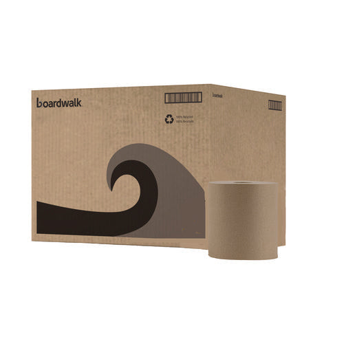 Image of Boardwalk® Hardwound Paper Towels, Nonperforated, 1-Ply, 8" x 800 ft, Natural, 6 Rolls/Carton