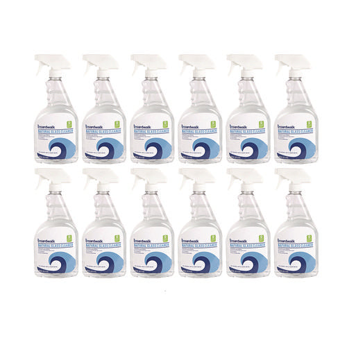 Image of Boardwalk® Natural Glass Cleaner, Unscented, 32 oz Trigger Spray Bottle, 12/Carton