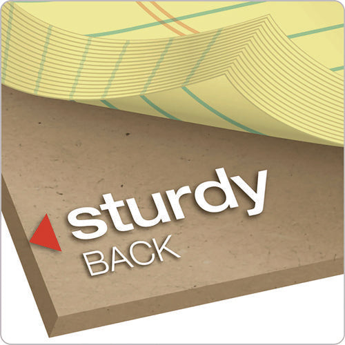 Image of Ampad® Perforated Writing Pads, Narrow Rule, 50 Canary-Yellow 8.5 X 11.75 Sheets, Dozen