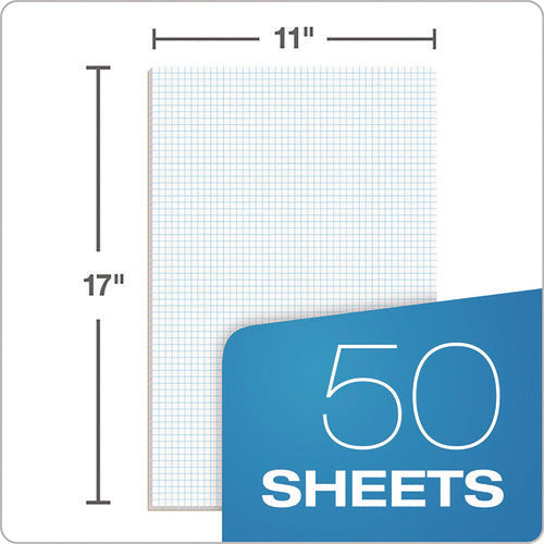 Image of Ampad® Quadrille Pads, Quadrille Rule (4 sq/in), 50 White (Standard 15 lb Bond) 11 x 17 Sheets