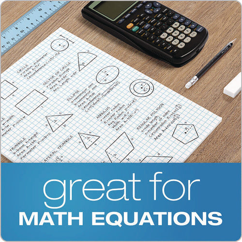 Image of Ampad® Quadrille Pads, Quadrille Rule (4 sq/in), 50 White (Heavyweight 20 lb Bond) 8.5 x 11 Sheets