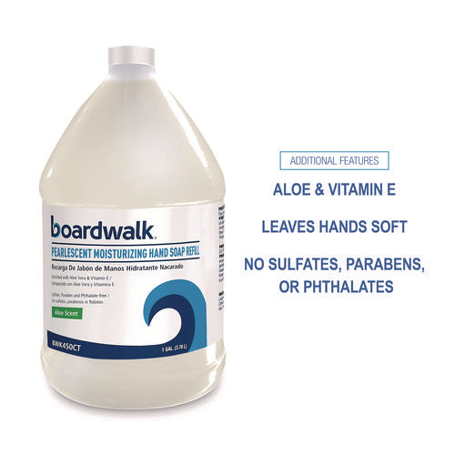 Image of Boardwalk® Pearlescent Moisturizing Liquid Hand Soap Refill, Aloe Scent, 1 gal Bottle, 4/Carton
