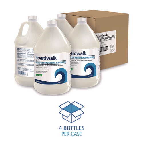 Image of Boardwalk® Pearlescent Moisturizing Liquid Hand Soap Refill, Aloe Scent, 1 gal Bottle, 4/Carton