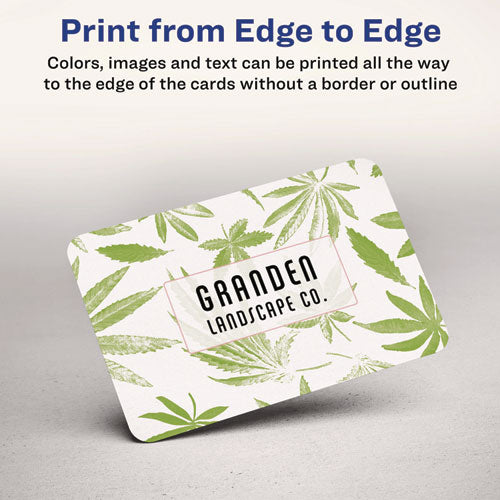 Image of Avery® Round Corner Print-To-The-Edge Business Cards, Inkjet, 2 X 3.5, White, 160 Cards, 8 Cards/sheet, 20 Sheets/pack
