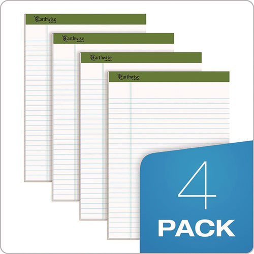 Image of Ampad® Earthwise By Ampad Recycled Writing Pad, Wide/legal Rule, Politex Sand Headband, 40 White 8.5 X 11.75 Sheets, 4/pack