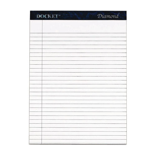 Image of TOPS Docket Diamond Ruled Pads, Wide/legal Rule, 50 White 8.5 X 11.75 Sheets, 2/box