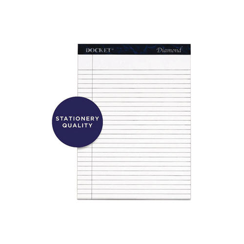 Image of TOPS Docket Diamond Ruled Pads, Wide/legal Rule, 50 White 8.5 X 11.75 Sheets, 2/box